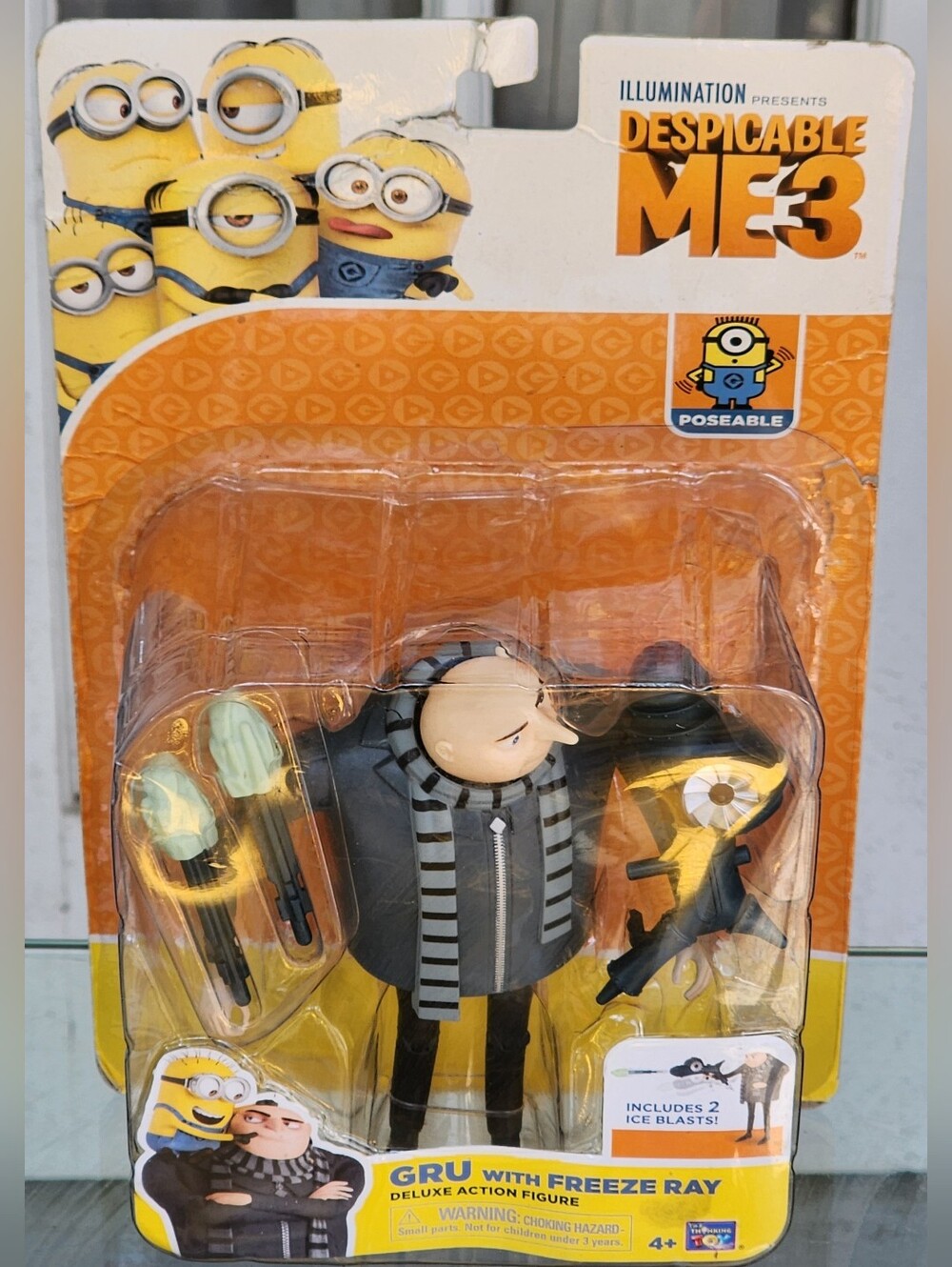 New Despicable Me 3 Gru With Freeze Ray Deluxe Action Figure, Never Opened